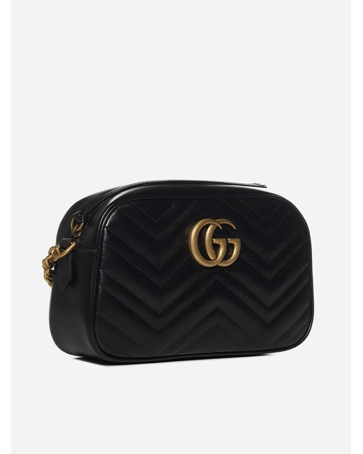 Gucci Black GG Marmont Quilted Leather Small Shoulder Bag