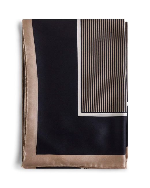 Saint Laurent Black Striped Silk Charmeuse Cassandre Stole for men