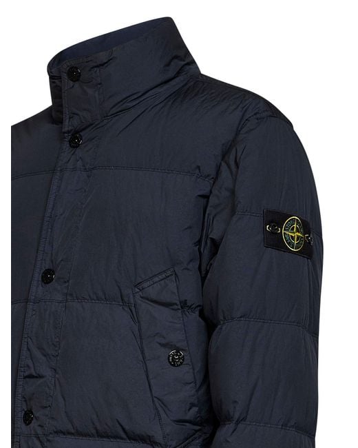 Stone Island Blue Crinkle Reps Ny Down Jacket for men