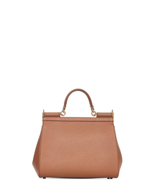 Dolce & Gabbana Brown Camel Large Sicily Handbag
