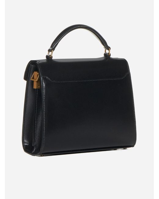 Saint Laurent Black Cassandra Leather Mini Bag