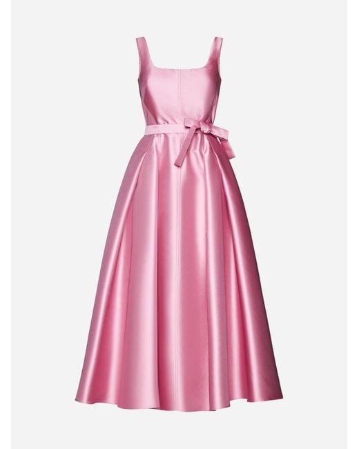 Blanca Vita Pink Arrojado Satin Midi Dress