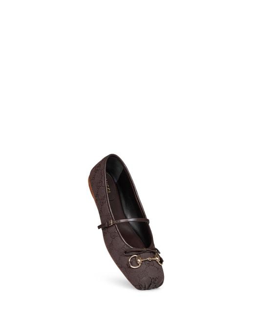 Gucci White Cocoa Horsebit Ballet Flat