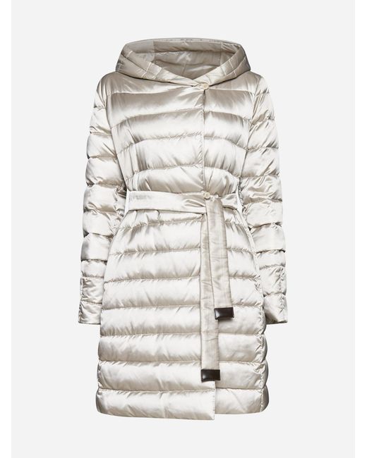 Max Mara The Cube Gray Novef Quilted Nylon Down Jacket