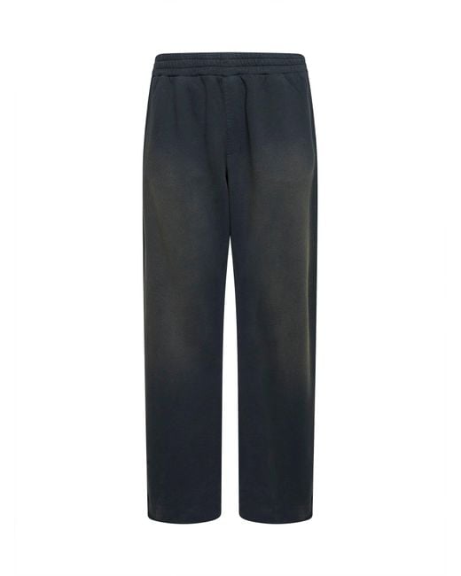Golden Goose Deluxe Brand Blue Bleached Cotton Fleece Journey Jogging Trousers for men