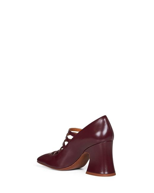Chloé Purple Chloã Burnt Shiny Calf Leather Janis Pumps
