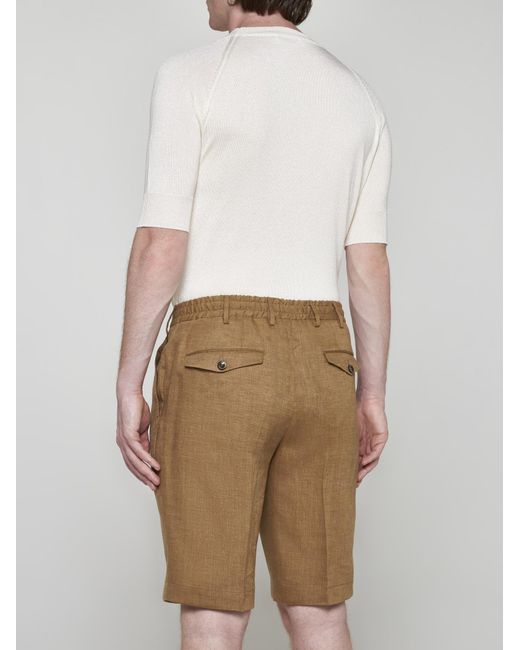 PT Torino Natural Linen Shorts for men