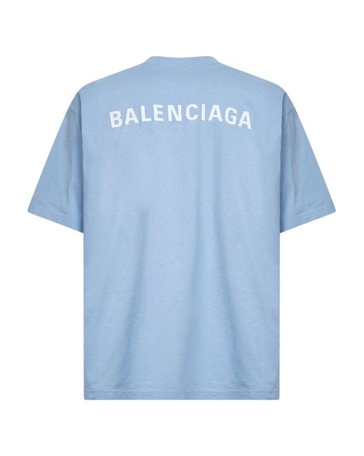 Balenciaga Blue Light Back Medium Fit T-Shirt for men