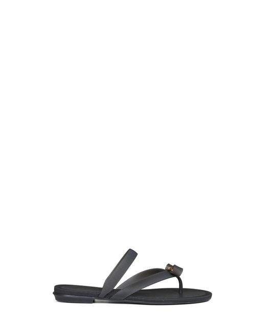 Ferragamo White Rubber Vara Bow Thong Sandals