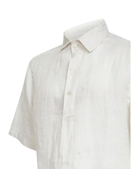 Mc2 Saint Barth White Polo Shirt Raphael Linen for men