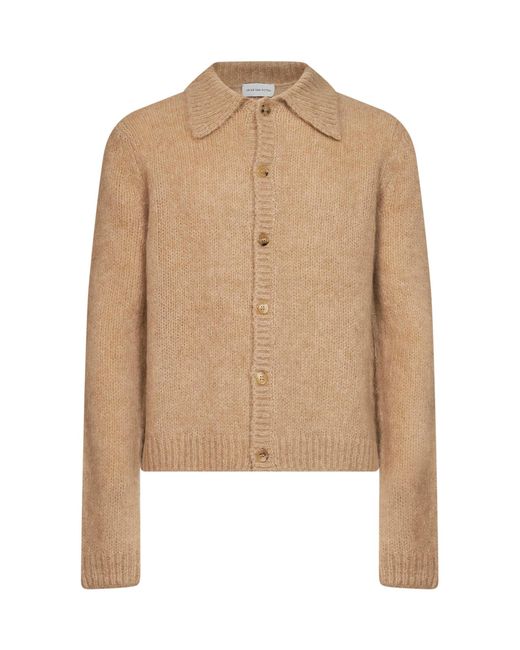 Dries Van Noten Natural Camel Alpaca Blend Knit Mora Cardigan for men