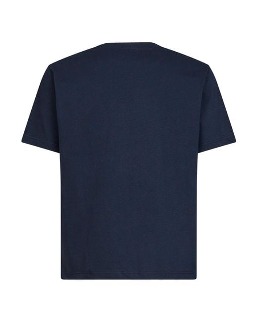 Etro Blue Cotton Logo-Embroidered T-Shirt for men