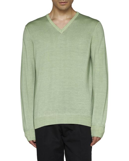D 40 Green Virgin Wool Crew-Neck for men