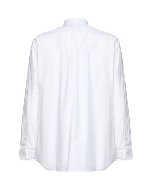 Polo Ralph Lauren White Stretch Poplin Custom-Fit Shirt for men