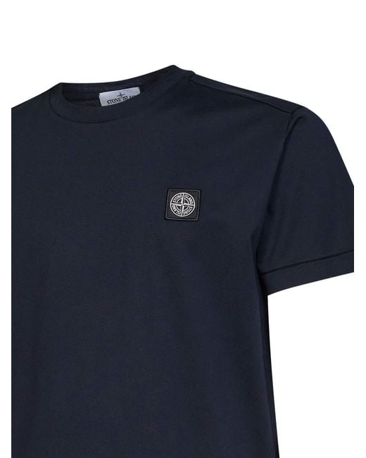 Stone Island Blue 60/2 Cotton Jersey Slim-Fit T-Shirt for men