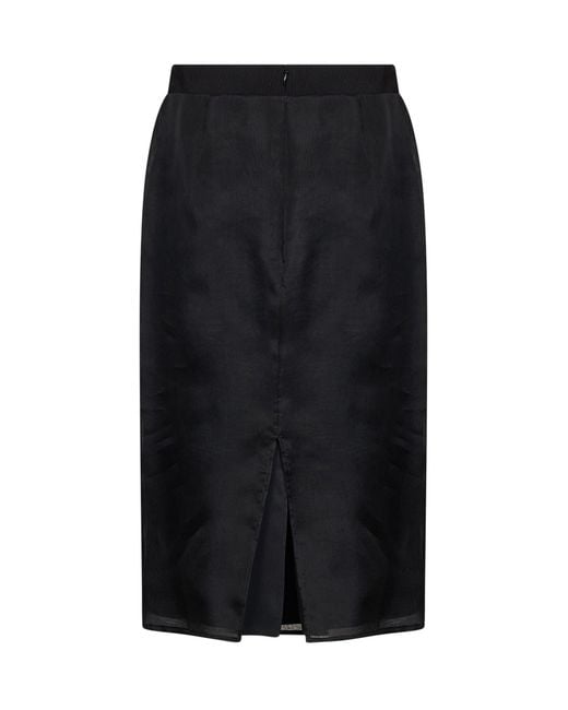 Stella McCartney Black Crystal-Embellished Silk Organza Midi Skirt