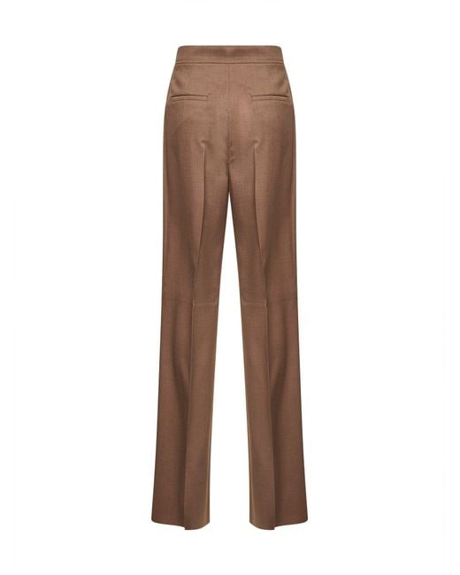 Max Mara Brown Hazelnut Twill Mxmzimino Straight Trousers