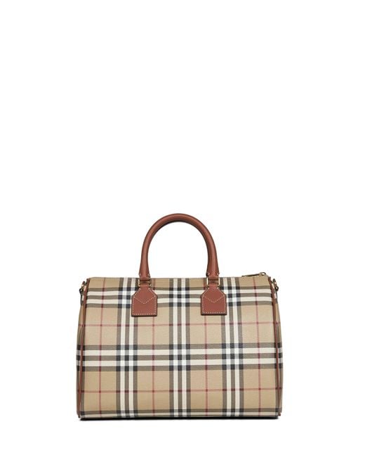 Burberry Natural Archive Check Medium Bowling Bag