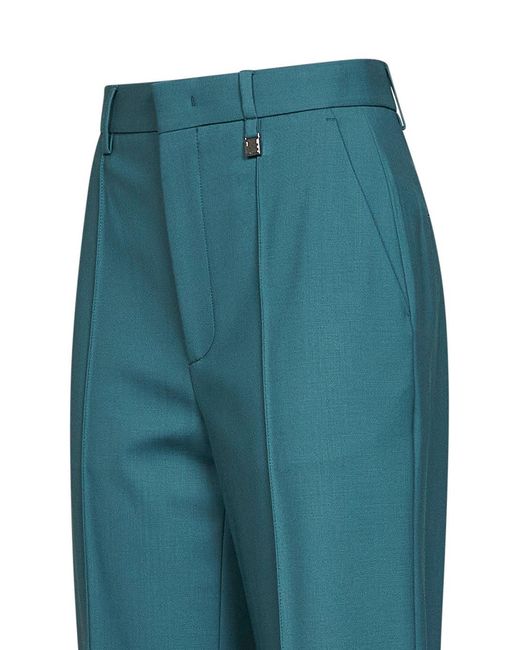GIUSEPPE DI MORABITO Blue Virgin Wool Straight-Leg Tailored Trousers