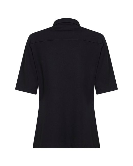 Blanca Vita Black Viscose Blend Stretch Jersey Polo Shirt