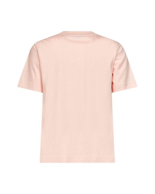 Burberry Pink Cotton T-Shirt With Knight Check