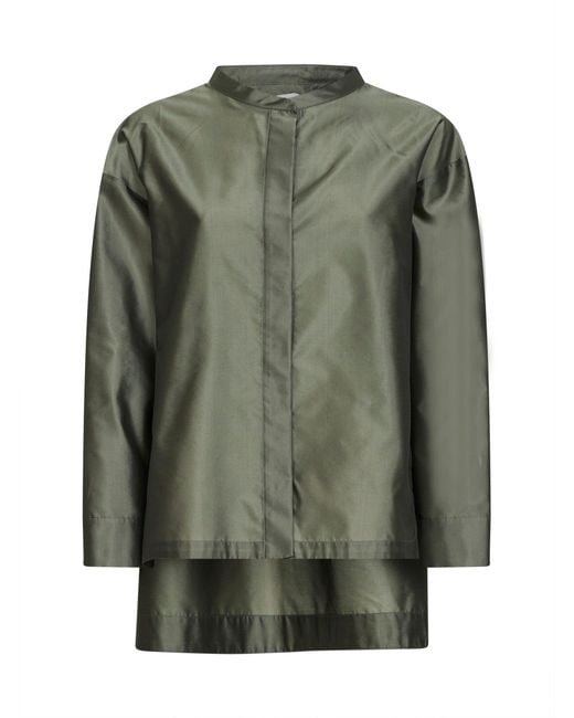 Max Mara Green Sage Organza Smmracconto Oversized Shirt