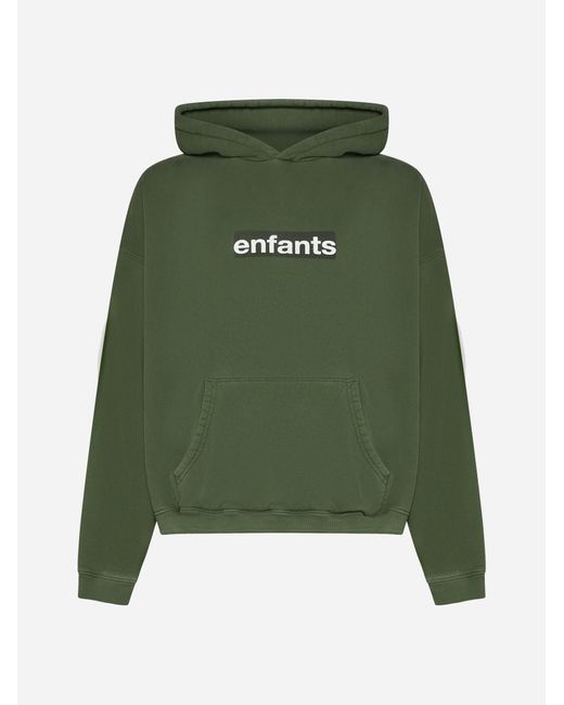 Enfants Riches Deprimes Green Memorized And Destroyed Cotton Hoodie for men