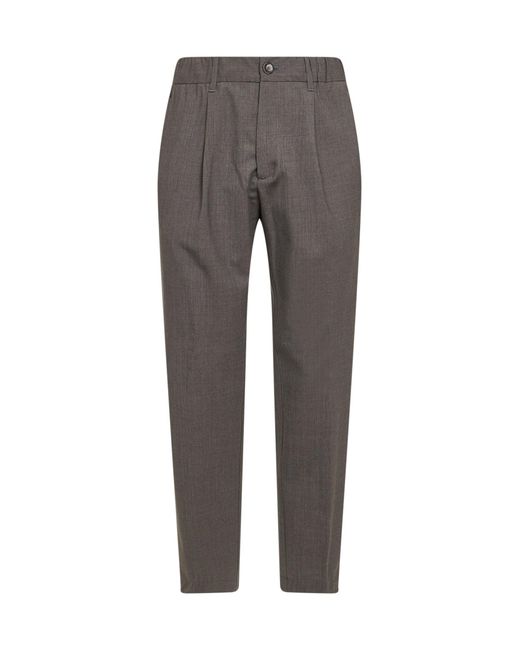 Herno Gray Dove Two-Way Stretch Wool Canvas Trousers for men