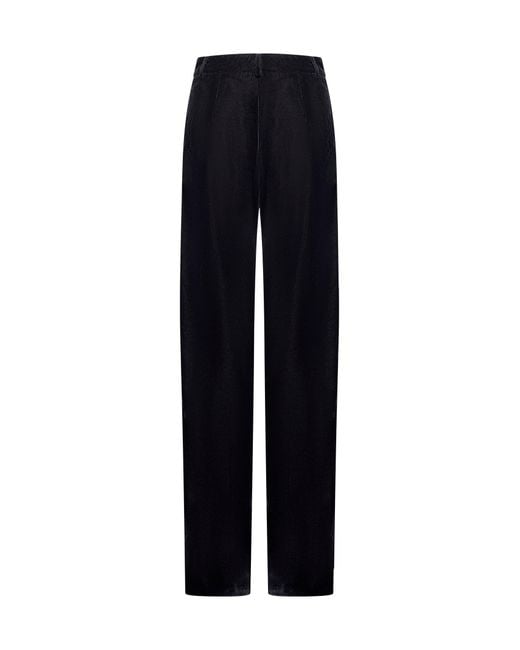 Blanca Vita Blue Gabardine Pleio Palazzo Trousers