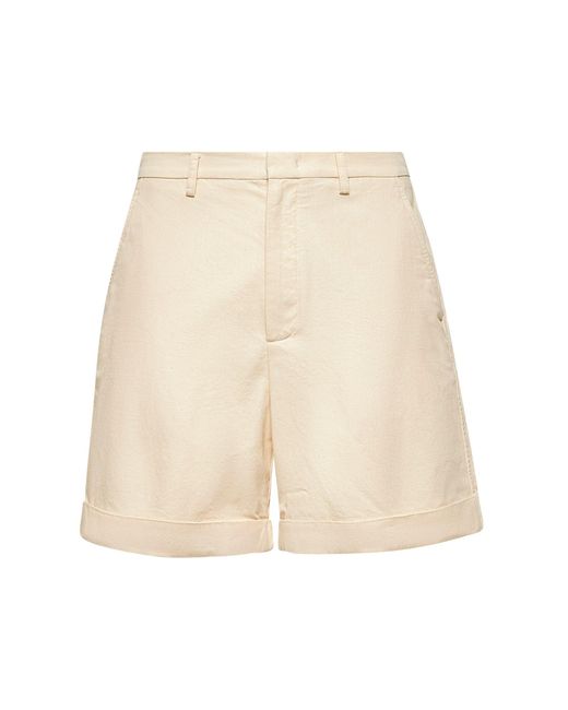 Valentino Natural Ecru Cotton And Linen Bermuda Shorts for men
