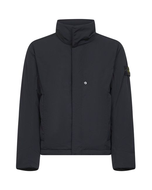 Stone Island Black Micro Twill Padded Jacket for men