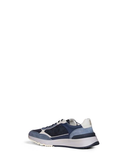 Brunello Cucinelli Blue Sneakers Suede & Leather for men