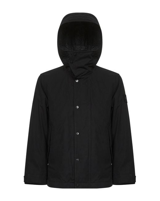 Stone Island Black Ghost Piece Hooded Short Parka for men