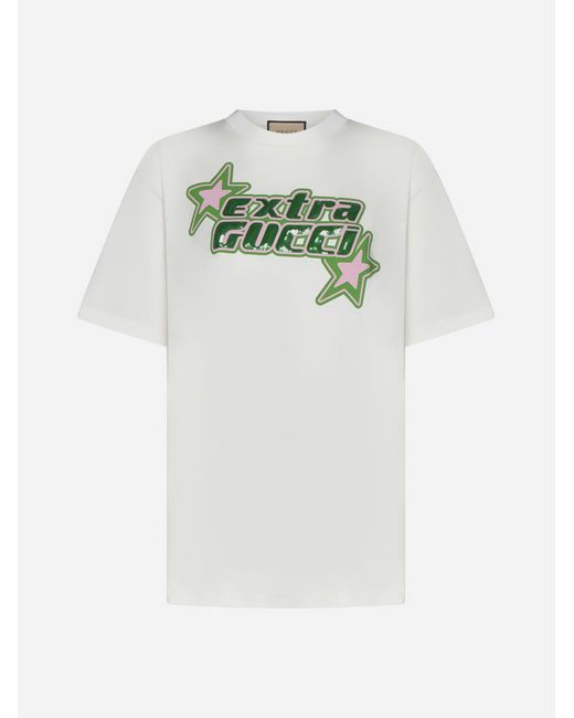 Gucci White Cotton Jersey T-shirt