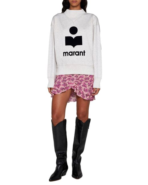 Isabel Marant White Moby-Ga Cotton Sweatshirt With Front Printed Logo