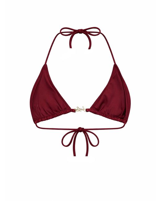 Mc2 Saint Barth Red Triangle Bikini Top Leah Plate Lycra