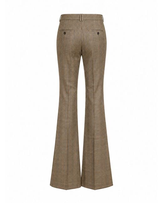 Saint Laurent Natural Checked Flared Trousers