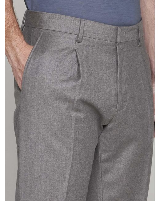 Low Brand Gray Ford Wool Trousers for men