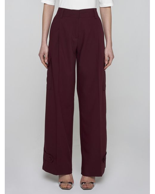 Blanca Vita Purple Philody Silk Cargo Trousers