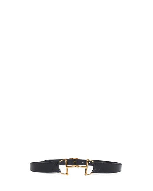 Gucci White Leather Belt With Oversized Horsebit