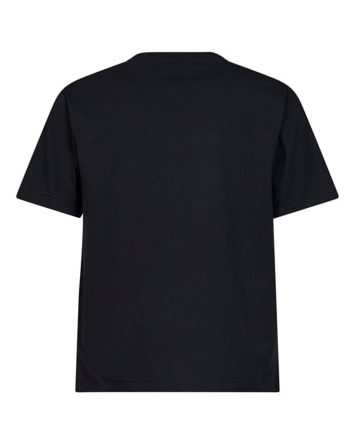 Burberry Black Cotton Knight Stamp Check T-Shirt for men