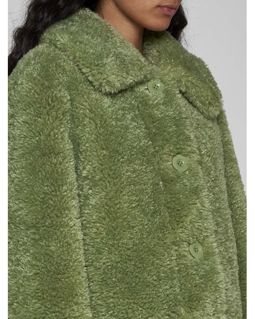 Stand Studio Green Melina Faux Fur Jacket