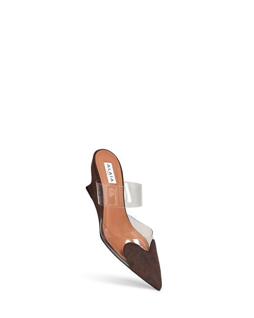 Alaïa White Le Coeur Wedge Mules