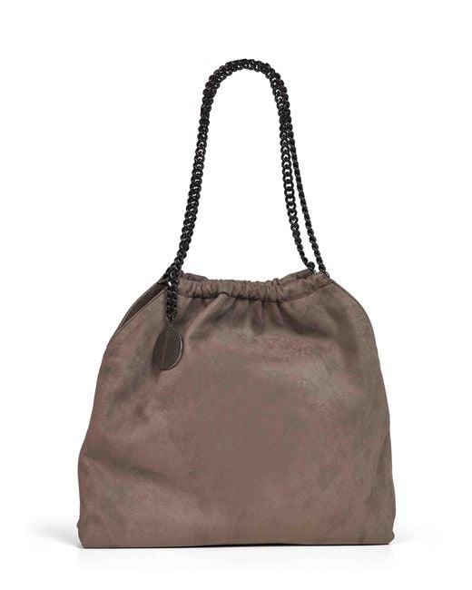 Stella McCartney Brown Dark Taupe Medium Falabella Drawstring Shoulder Bag