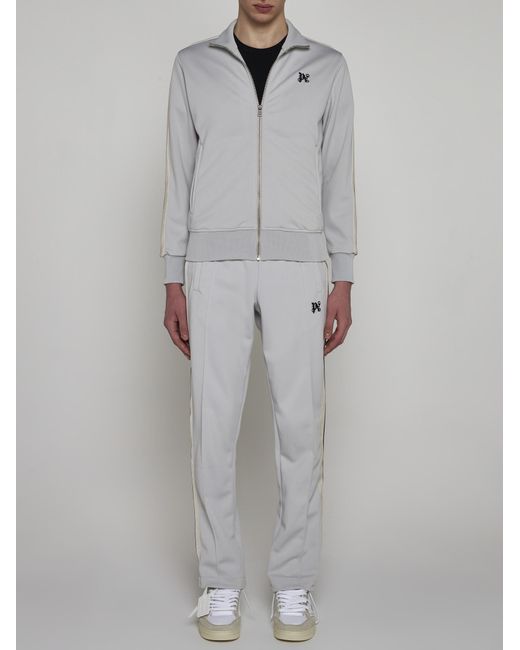 Palm Angels White Monogram Jersey Track Pants for men
