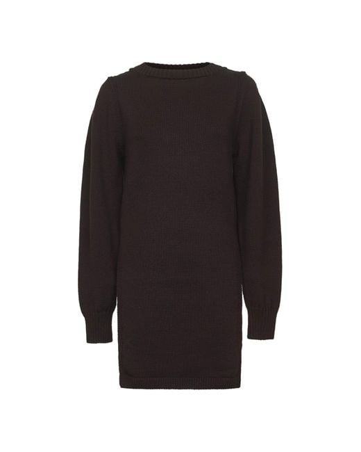 Lemaire Black Wool Long Sweater With Slits