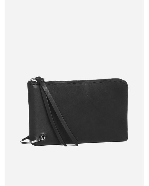 Ann Demeulemeester Brian Large Leather Wallet in Black | Lyst