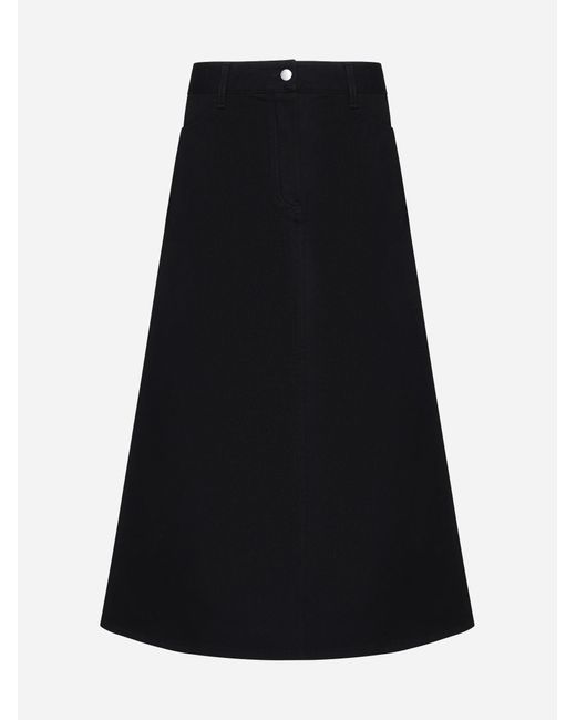 Studio Nicholson Black Baringo A-line Denim Skirt
