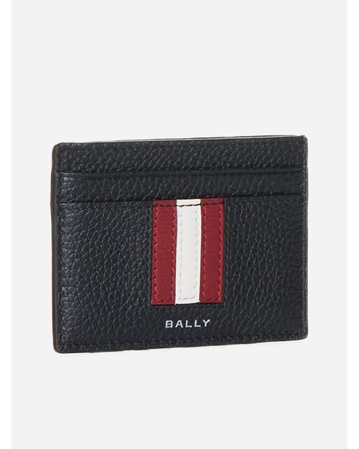 Bally Black Logo Leather Card Holder for men