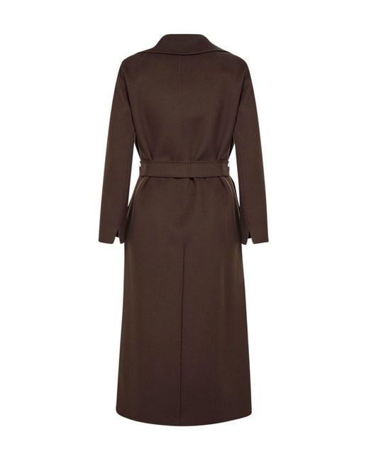 Max Mara Brown Chocolate Long Wrap Coat